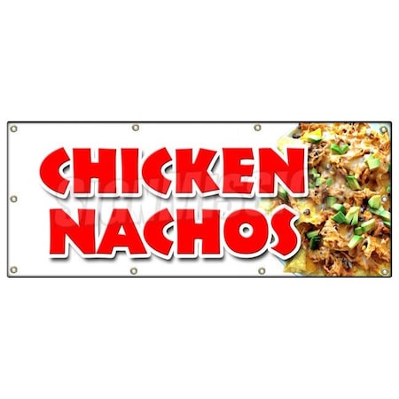 Signmission CHICKEN NACHOS BANNER SIGN snack melted mexican chili taco tex mex food B-96 Chicken Nachos